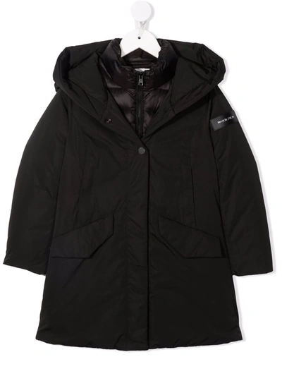 Woolrich Kids' Layered Padded Coat In Black