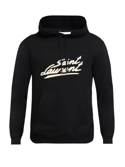 Saint Laurent Cotton Blend Sweatshirt With Maxi Logo In Black