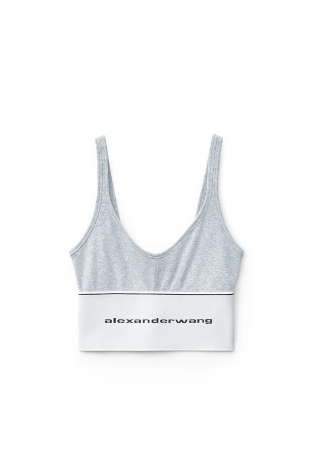 【新品】RIBBED BRA WITH LOGO ELASTIC GREY Alexander Wang Logo Elastic Bra In Ribbed Jersey In Grey | ModeSens