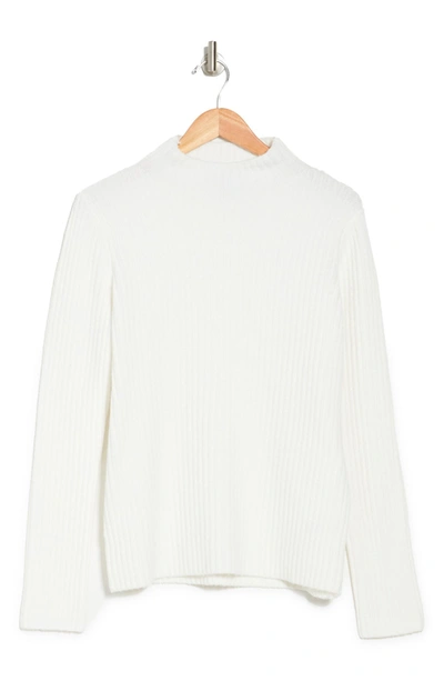 French Connection Sophia Ribbed Knit Mock Neck Sweater In Winter White