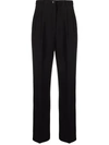 Tory Burch Pleat-detail Four-pocket Tailored Trousers In Black