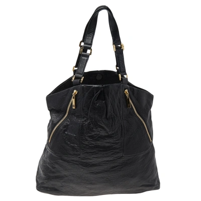 Pre-owned Tory Burch Black Leather Large Tote