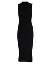 Enza Costa Silk Rib Sleeveless Twist Midi Dress In Black