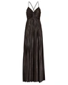 A.l.c Ariya Pleated Faux Leather Gown In Brown