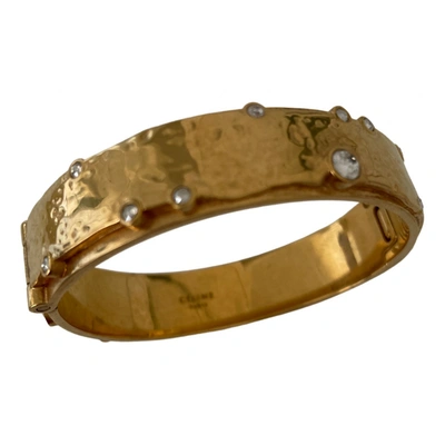 Pre-owned Celine Baroque Crystal Bracelet In Gold