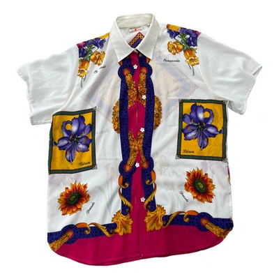 Pre-owned Roccobarocco Blouse In White