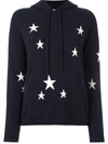 Chinti & Parker Cashmere Star Intarsia Hooded Sweater In Blue