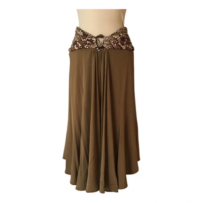 Pre-owned Roberto Cavalli Maxi Skirt In Brown