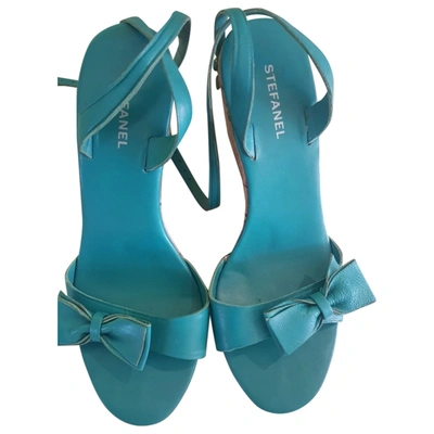 Pre-owned Stefanel Leather Sandals In Green