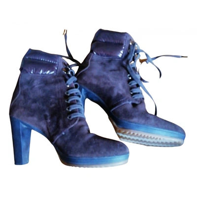 Pre-owned Moncler Ankle Boots In Purple