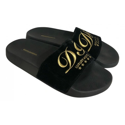 Pre-owned Dolce & Gabbana Leather Sandals In Black