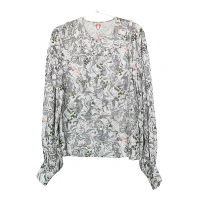 Pre-owned Shrimps Silk Blouse In Grey