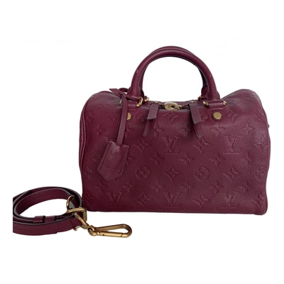 Pre-owned Louis Vuitton Speedy Leather Handbag In Red