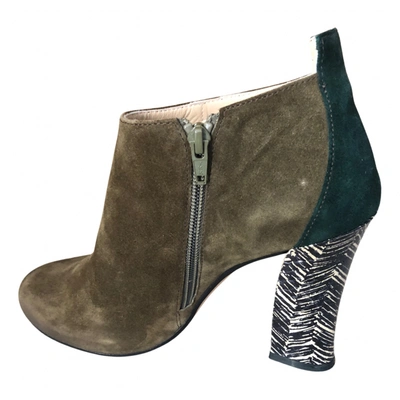 Pre-owned Maliparmi Ankle Boots In Khaki
