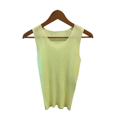 Pre-owned Pleats Please Jersey Top In Yellow