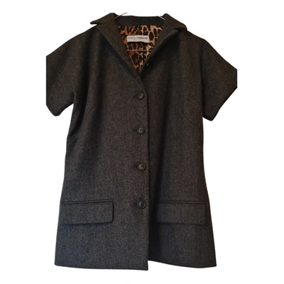 Pre-owned Dolce & Gabbana Wool Short Vest In Grey