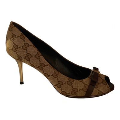 Pre-owned Gucci Cloth Heels In Beige