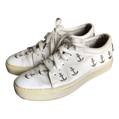 Pre-owned Acne Studios Leather Trainers In White