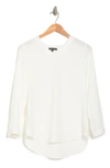 Adrianna Papell Solid Textured Stripe Tunic In Ivory