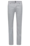 Hugo Boss - Slim Fit Casual Chinos In Brushed Stretch Cotton - Silver