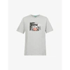 Benetton Womens Grey Life Logo Cotton-jersey T-shirt Xs