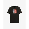 Benetton Womens Black Life Logo Cotton-jersey T-shirt Xs