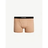 TOM FORD TOM FORD MEN'S NUDE 3 LOGO-EMBROIDERED COTTON-BLEND JERSEY BOXERS,30581871