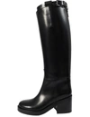 Ann Demeulemeester Leather Stan Heel Riding Tall Boots In Black