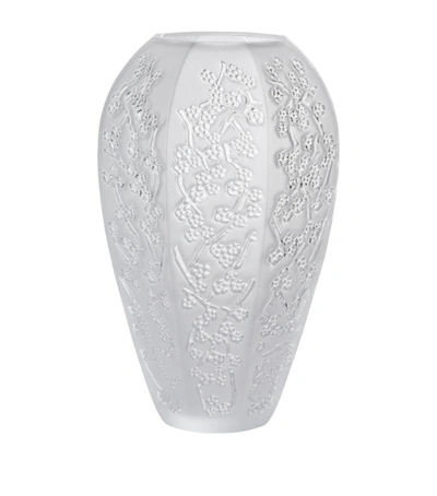 Lalique Large Crystal Sakura Vase (17.5cm) In Clear