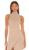 Enza Costa Cashmere Halter Turtleneck In Taupe