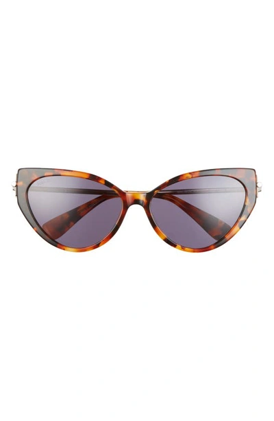 Max Mara 57mm Cat Eye Sunglasses In Havana/ Gold