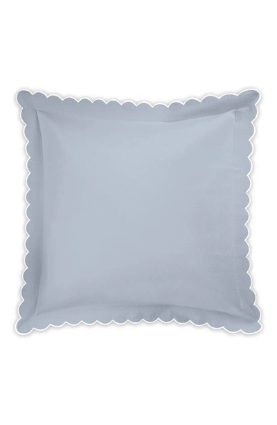 Matouk Diamond Pique Euro Pillow Sham In Hazy Blue