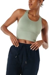 Sweaty Betty Stamina Longline Sports Bra In Mirage Green