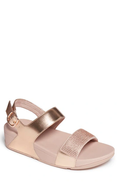 Fitflop Lulu Crystal Slingback Sandal In Rose Gold