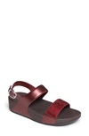 Fitflop Lulu Crystal Slingback Sandal In Oxblood Red