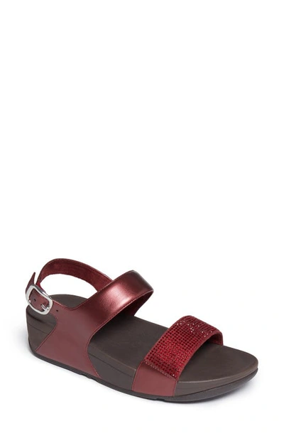Fitflop Lulu Crystal Slingback Sandal In Oxblood Red