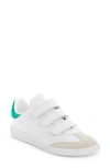 Isabel Marant 20mm Beth Leather Strap Sneakers In White,green