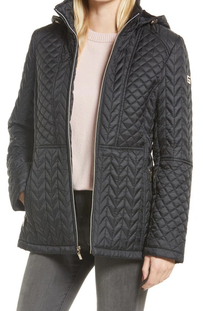 Gallery Hooded Quilted Jacket In Black