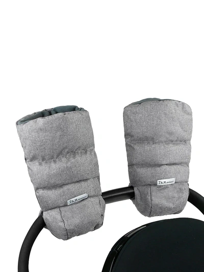 7am Warmmuffs Fleece Attachable Stroller Gloves In Heather Grey