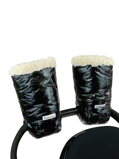 7am Warmmuffs Plush Attachable Stroller Gloves In Black
