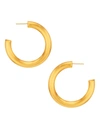 NEST WOMEN'S GOLD-PLATED BRUSHED HOOP EARRINGS,400014917919