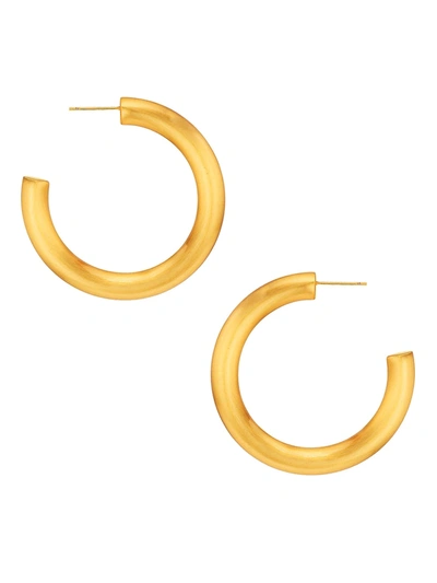 Nest Gold-plated Brushed Hoop Earrings