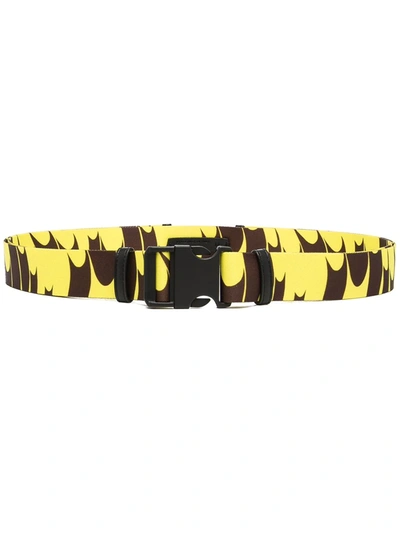 Stella Mccartney Abstract-print Buckle Belt In 黄色