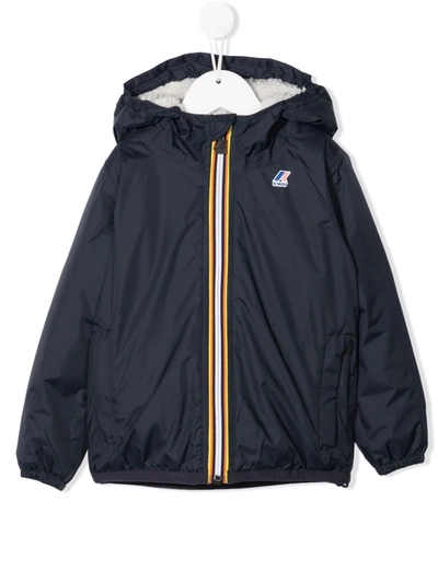 K-way R&d Kids' Chest Logo-print Jacket In Blue