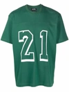 Just Don Green 21 Graphic-print Cotton T-shirt In Green