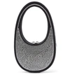 Coperni Mini Swipe Embellished Top Handle Bag In Black