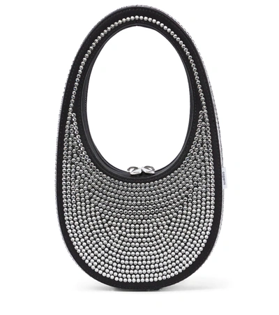 Coperni Swipe Mini Embellished Shoulder Bag In Black