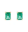 Shay Jewelry Colombian 18kt Yellow Gold Earrings With Emeralds In Gold