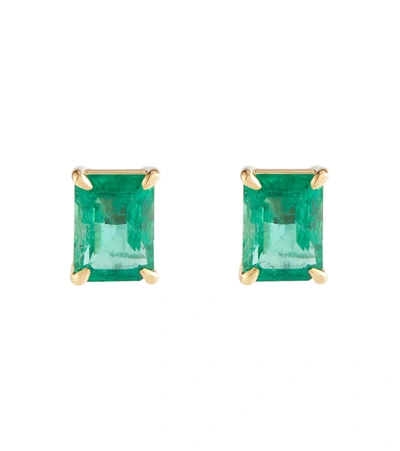 Shay Jewelry Colombian 18kt Yellow Gold Earrings With Emeralds