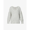 FREE PEOPLE WOMENS GREY BLUE BELL CHUNKY KNIT JUMPER M